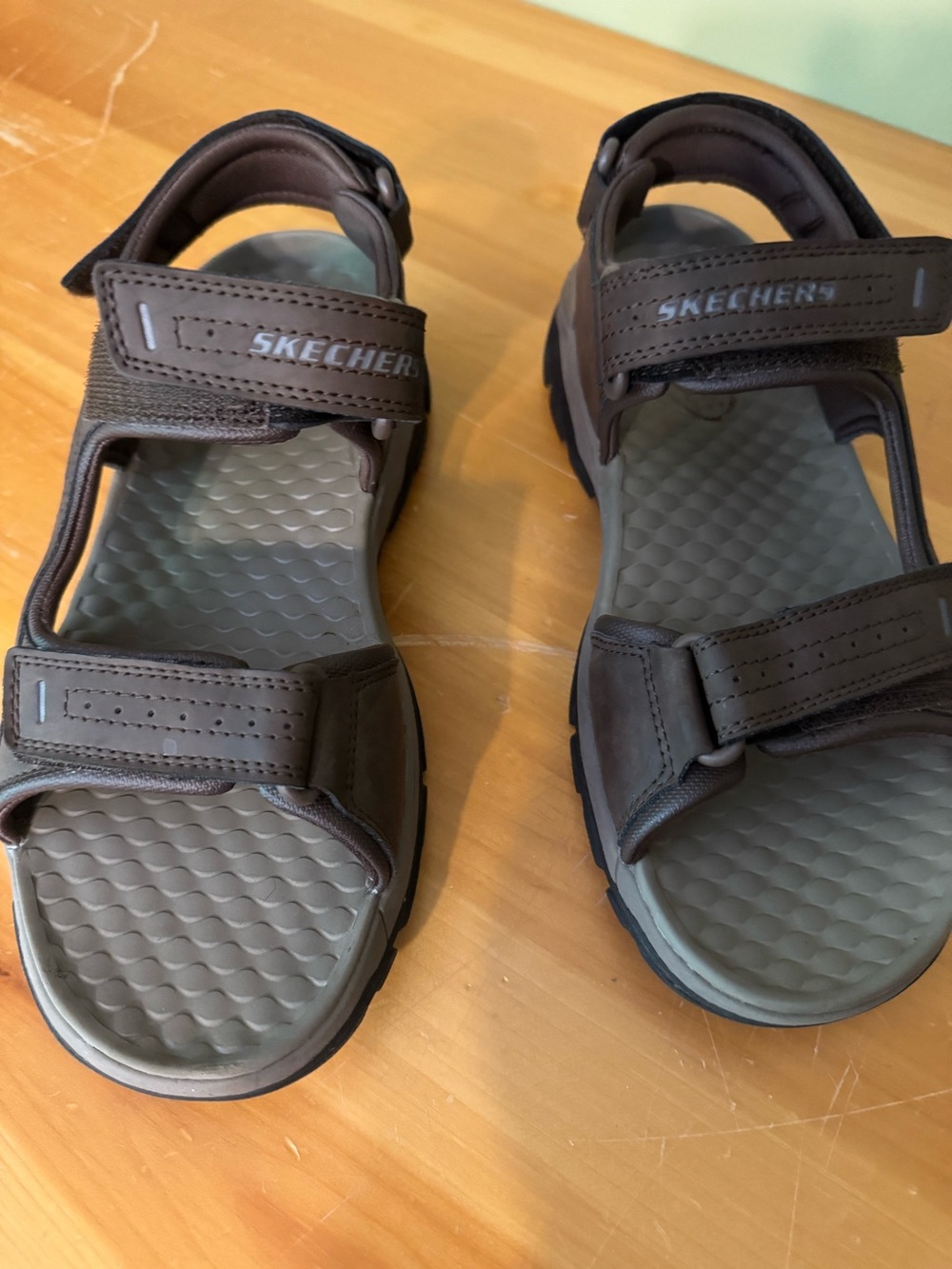 Skechers Men's Chocolate Brown Hook-and-Loop Sport Sandals